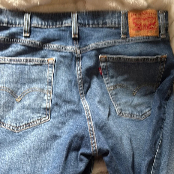 Levi's Blue Straight Denim with Distressed Details - Picture 3 of 5